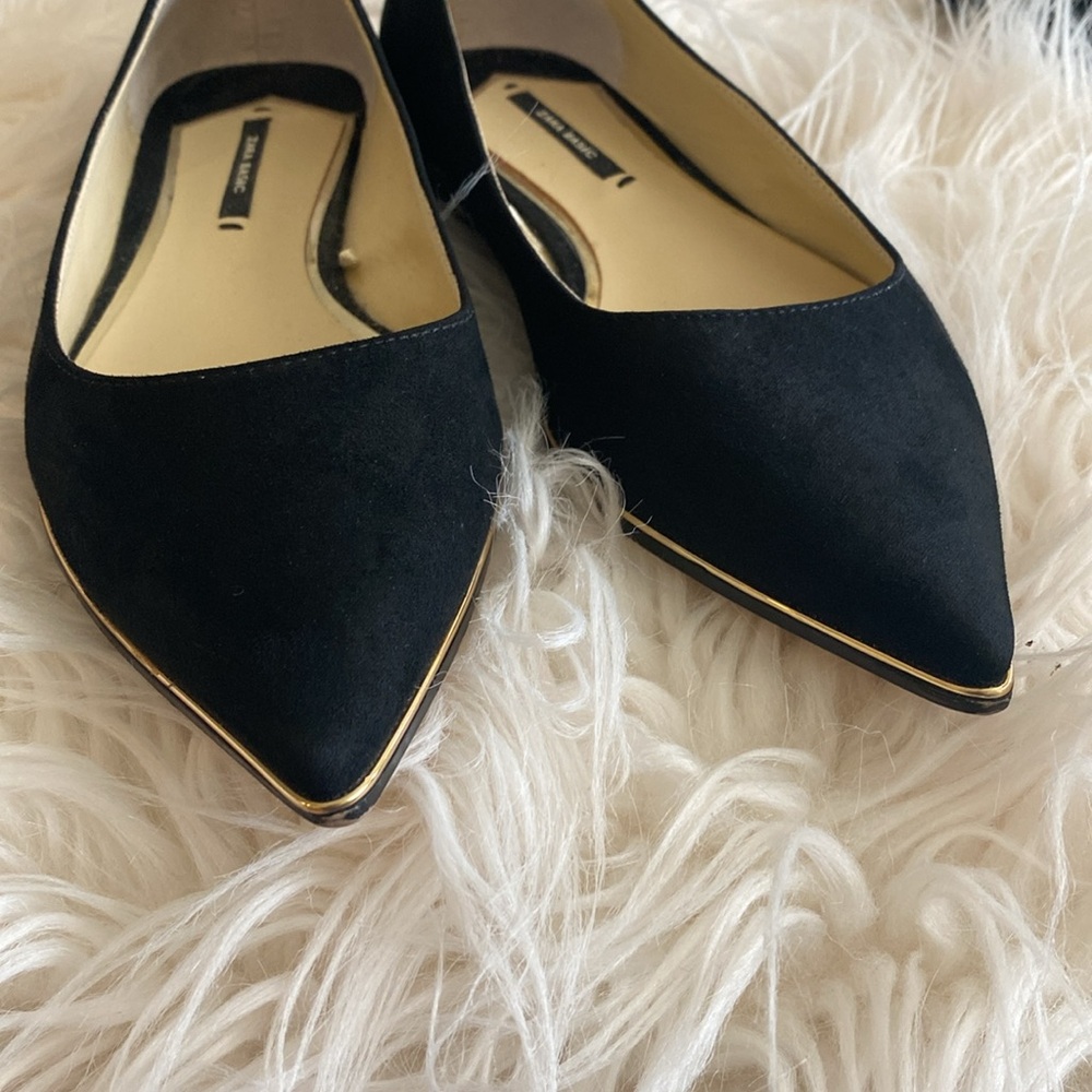 Zara Basic Flat Suede Shoes View 2